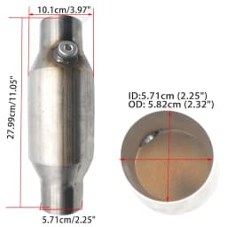 2'' 2.25'' 2.5'' 3" Universal Catalytic Converter Oxygen Sensor 400Cells High Flow Muffler Catalyst Converter Round Stainless