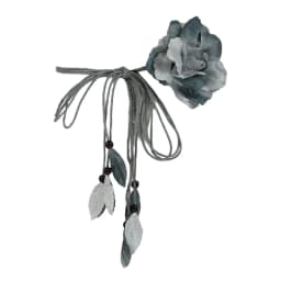 Casual Knotted Waist Chain For Dresses Lady Thin Waist Belt Long Tassel Braid Waistband Elegant Handmade Big Flower Decorative