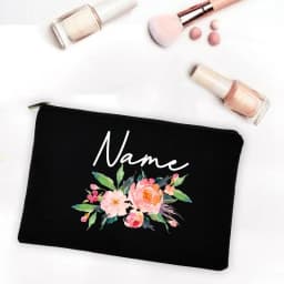 Bridesmaid Teacher Mother Gift Personalized Custom Name DIY Wedding Party Canvas Makeup Case Cosmetic Bags Zipper Toiletry Pouch