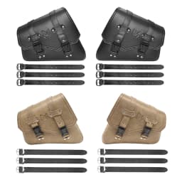 Universal Motorcycle Side Saddle Bags PU Leather SwingArm Tool Bag Plastic Buck Cafe Racer Luggage Bag For Cruiser Custom