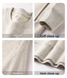 High Quality Oat Gray 520G Heavy Terry Cloth Crew Neck Sweater Men's Simple Loose Top Women sweatshirts