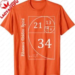 Funny Fibonacci Gold Spiral Nerd Math Teacher Gift Golden Ratio T-Shirt Mathematics Geometry Graphic Tee Casual Science Top