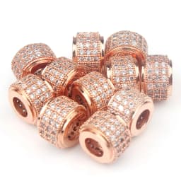 3pcs Micro Pave Zirconia Beads Round Geometry Metal Cubic Zircon Beads for DIY Bracelet Necklace Design Jewelry Crafts Making