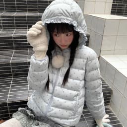 Korean Cropped Polka Dot Hooded Cotton-padded Jacket Women Zip Up Casual Winter Warm Outerwear Woman Sweet Cute Puffer Jackets
