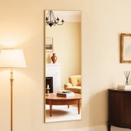 MCQ 59"x16" Full Length Mirror Standing Hanging or Leaning Wall Shatterproof Glass Mirror Aluminum Alloy Thin Frame for Home