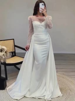 2026 Elegant Evening Dresses Women's Chic Sequin Splice O-neck Long Sleeve Pleated Maxi Dress Sexy High Waist Slim Banquet Gowns