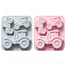3-Cavity Tractor-Shaped Silicone Mold of Different Sizes Chocolate Jelly Ice Cube Cake Mold High Temperature Resistant