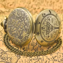 Retro Charm Neutral Fashion Triangle One Eyed Devil Quartz Steampunk Pocket Watch Men's and Women's Necklace Pendant Gift