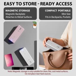 Portable 2-in-1 Mini Bag Sealer with Heat Seal & Cutter Magnetic Handheld Chip Bag Sealer for Snacks Candies Food Storage