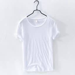 Retro Raw Edge T-Shirt for Men 100% Cotton Lightweight & Breathable Slim-Fit Monochromatic O-Neck Summer Streetwear Essential