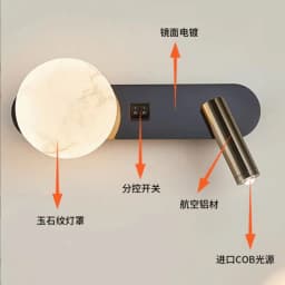 Wall Lamp Nordic Modern Black and White Minimalist Living Room Sofa Background Wall Decorative Lamp Light Luxury Bedroom Bedside