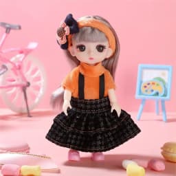 16cm DIY Dress Up Doll BJD Doll 1/12 with Clothes and Shoes Movable 13 Joints Cute Sweet Face Girl Gift Child Toys Princess Doll