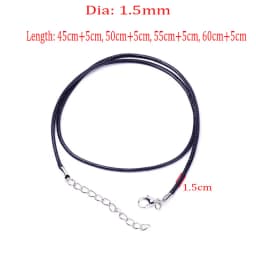 20Pcs 45-60cm Black Waxed Leather Rope Chain Necklace with Clasps For Women Jewelry Wax Cord Chain String For DIY Pendant Making