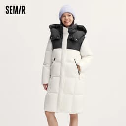 Semir Down Jacket Women Long Length Waterproof Oil-proof Stain-proof 2026 New Winter Detachable Hooded Winter Clothing Coats