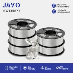 JAYO PLA Filaments 5 Rolls/ 3D Printer Filament 1.75mm FDM 3D Printer Materials Neatly Wound High Toughness for FDM 3D Printer