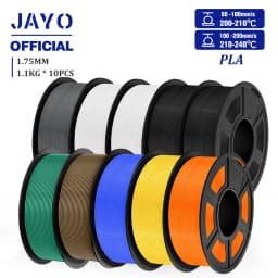 JAYO PLA Filament 1.75MM 10Rolls/set PLA 3D Printer Filament Multicolor For FDM 3D Printers Neatly Wound 3D Printing Materials