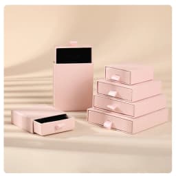 24pcs Jewelry Packaging Boxes Cardboard Drawer Jewelry Gift Display Box Bulk 8x8x2.5cm Rings Earrings Necklaces Thick Paper Box