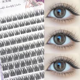 1/box 120 Bundles Mink False Eyelash Natural Fishtail Lash 3D Russian Individual Eyelash Extension Cluster Makeup Tool Wholesale