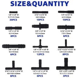 Car Hose Connector Assortment Reducer Set Plastic Straight T Piece Connectors For Cooling Systems Fuel Systems Garden Tools