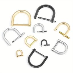 2pcs D-Rings Screw in Shackle Horseshoe U Shape D Ring for DIY Leather Strap Craft Purse Replacement Accessories