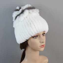 Real Rex Rabbit Fur Hat And Scarf Set Women Winter Knitted Beanie Hat Natural Fur Skullies Beanies Woman Hat Female Cap Elastic