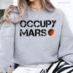 Occupy Mars Space X Black Unisex Crewneck Sweater or Hooded Men Sweatshirt Adult or Youth Comfortable Sweatshirt Space Gift