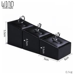 Black PU Leather Jewellery Ring Earrings Stand Holder Set Jewelry Pendant Necklace Chain Chokers Display Bust Bangle Organzier