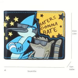 Cartoon Leather Wallet for Men | Boy's Wallet | "Those Who Hate Will Hate" Embroidery | Ideal Choice for Holiday Gifts