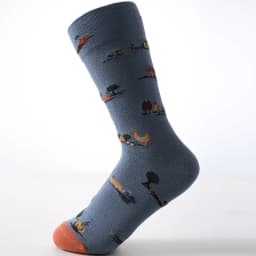 Combed cotton new lighthouse retro Japanese tide socks men and women embroidered mid-tube socks