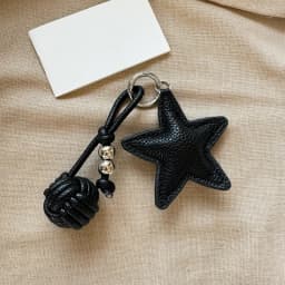 Handmade Star Woven Ball Keychain for DIY Bag Pendant Creative Gift for Women Charm Hanging Decoration Accessories