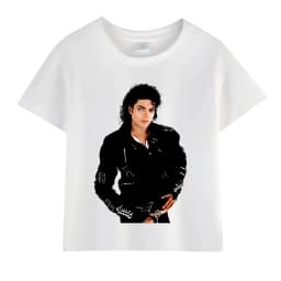 Kids Michael Jackson Rock N Roll T-Shirt Children's Fashion Crew Neck Top Summer Casual Clothes for Baby Boys/Girls