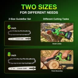 TaskStar Brushless Electric Chainsaw 6&8 Inch Handheld Cordless Pruning Saw with 2 4000mAh Batteries Manual Oil Supply Garden Power Tools For Wood Cutting Tree Trimming