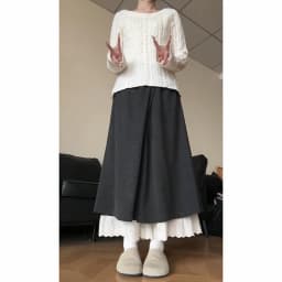 Slimming Effect Fleece Lined Lace Trim Wide Leg Pants Women's Autumn Winter Thickened Drapey Faux Wrap Skirt Pants Casual Wear