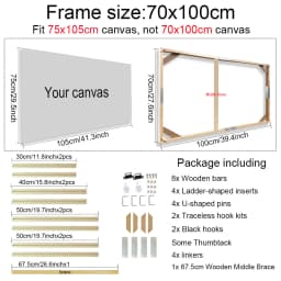 Various Sizes Canvas Frame Wooden Frames Natural Wooden Photo Oil Painting Canvas Diamond Painting Frames Canvas Wood Wall Frame
