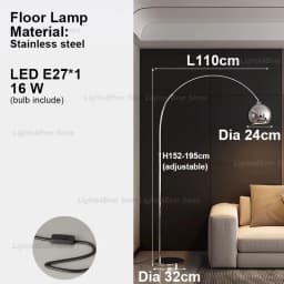 LED E27 Chrome Stainless Steel OZ0105 Floor Lamps Classical Home-applicants Elegant Indoor Light Wrm Home Decor