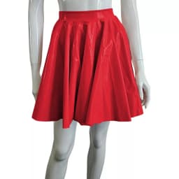 Plus Size Sweet Girl A-Line Goth Skirts Casual PVC Bottoms High Waist Faux Latex Slim Fit Mini Skirt Women Solid Sexy Club Skirt