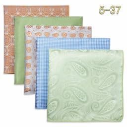 5 Pieces Mens Jacquard Pocket Square Set Multi Styles Handkerchief Suit Pocket Towel Hanky Vintage Business Accessories Gift