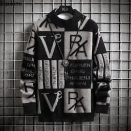 Fashion O-Neck Pullovers Men's Autumnr Winter Thicken Warm Knitwear Jumpers Y2k Streetwear Long Sleeve Knitted Sweaters for Men