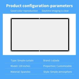 60/72/84/100/120/150 Inch High-definition Simple Home Projector Screen Folding Anti Glare Portable Projection Curtains Screen