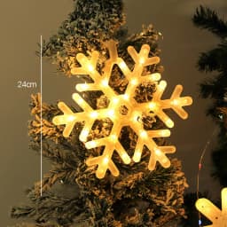 Christmas LED Light Snowflake Battery Case Hanging Battery-operated Window Ornaments Decoration for Home Xmas New Year Decor