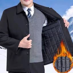 Thick Fleece Jacket Men Windproof Men's Winter Coat Blazer Autumn Winter Warm Men's Jacket Windbreak Casual Business Coat L-3XL