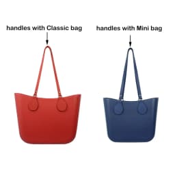 New Arrival Tanqu Long Edge Painting Handles Leather Flat PU Belt Drop End with Silver Rivet for OBag for EVA O Bag Body