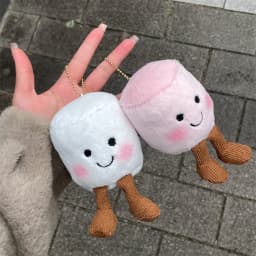 Multiplestyles Plush Cotton Cat Candy Two Tone Cute Soft Two Tone Keychain Bag Pendant Plush Bag And Car Decoration Holiday Gift