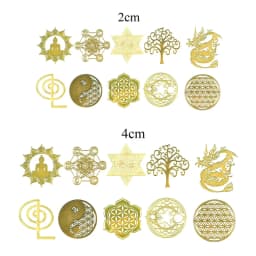7 Chakra Copper Energy Tower Orgonite Stickers Flower Life Tree Pyramid Epoxy Resin Fillings Material Jewelry Making DIY Crafts