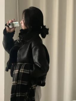 Retro Korean Style Suede Motorcycle Jacket Women's Loose Casual Fashionable Cotton Outerwear Alluring Comfortable Coat