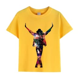 Kids Michael Jackson Rock N Roll T-Shirt Children's Fashion Crew Neck Top Summer Casual Clothes for Baby Boys/Girls