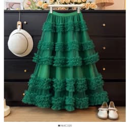 Women's Ruffle Trim Mesh Tutu Skirt, Tiered Layered A-Line Flared Skirt, High Waist Soft Tulle Puffy Skirt, Spring Summer