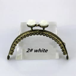 1 Piece 8.5 CM Antique Bronze Rose Head Metal Purse Frame Semicircle Kiss Clasp Lace DIY Bag Accessories