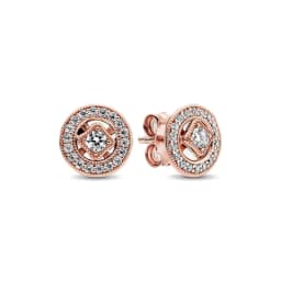 Rose Gold Color 925 Silver Sterling Flower Stud Earrings, Fit Women's Festival Christmas Charm Jewelry Gifts