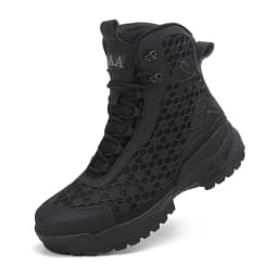 High-Top Leather Men's Boots Breathable Desert Combat Boots Outdoor Non-slip Hiking Boots Men Motorcycle Boots Work Ankle Boots